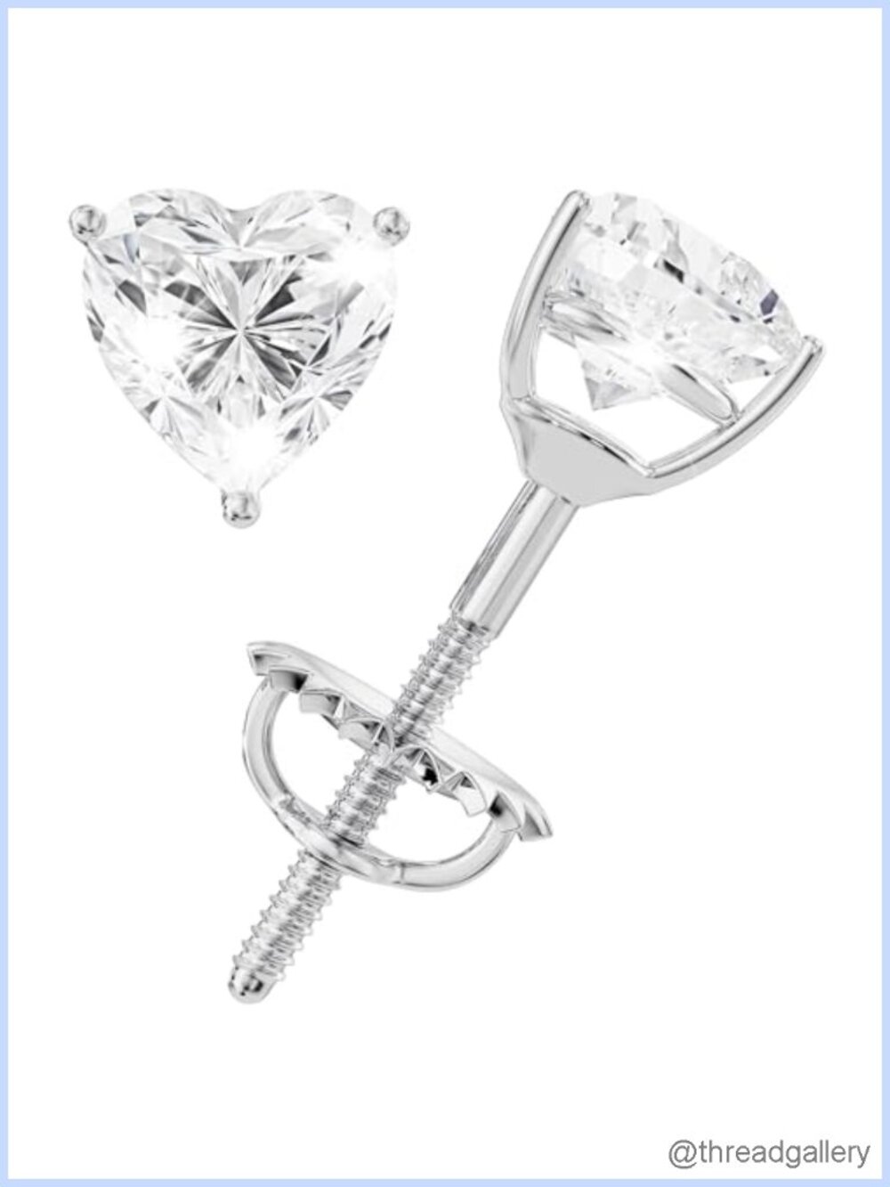 Moissanite Stud Earrings 14K White Gold Plated 925 Sterling Silver Screw Back